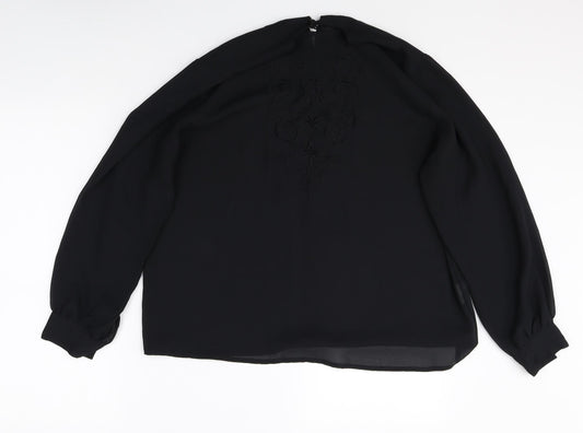 Womens UK Size 18 Preworn Black Basic Blouse