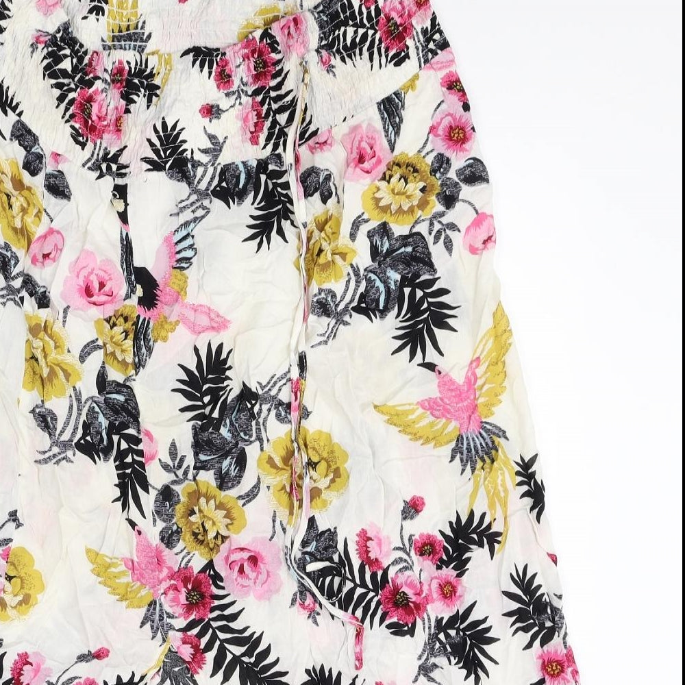 Miss Valley Womens Multicoloured Floral Rayon Swing Skirt Size M