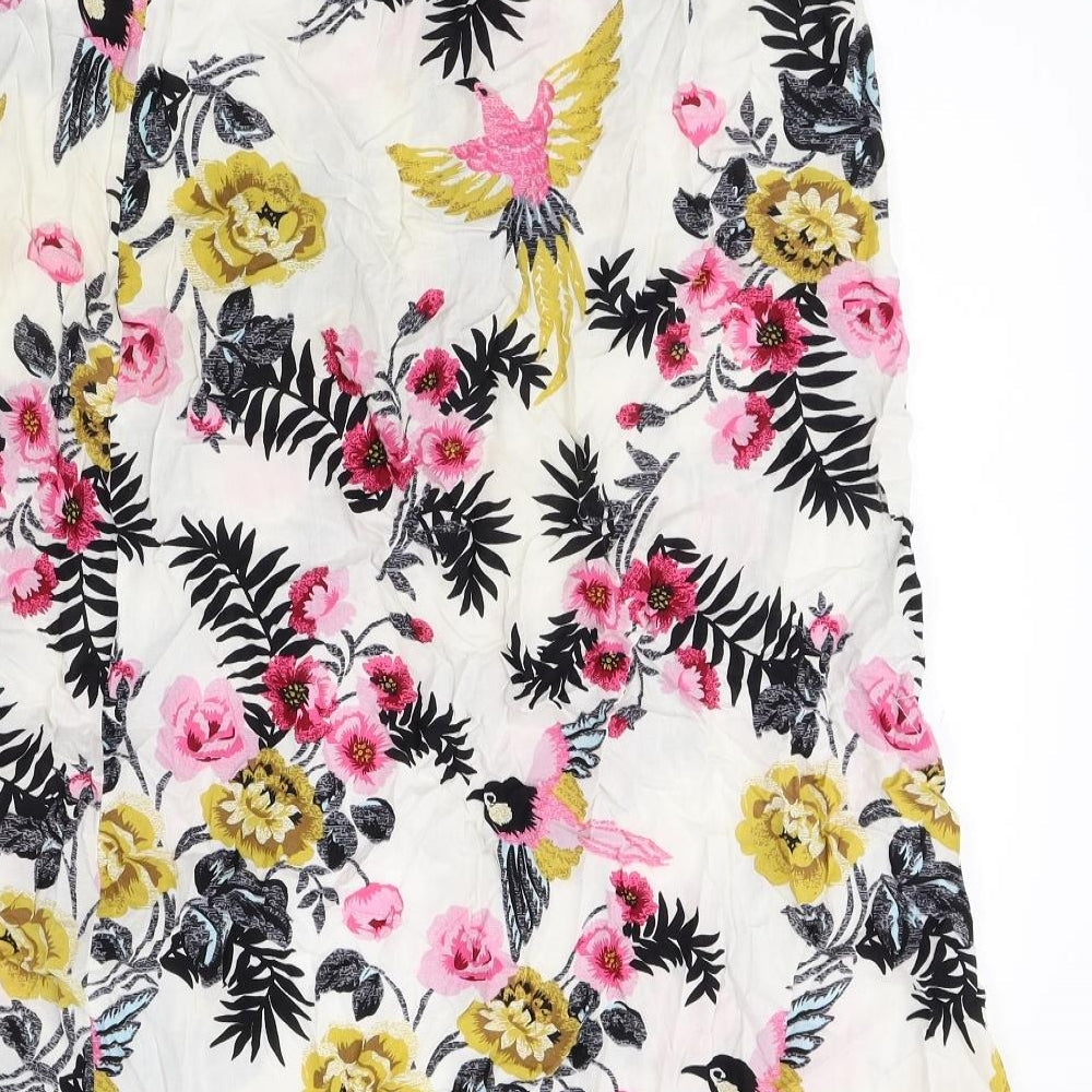Miss Valley Womens Multicoloured Floral Rayon Swing Skirt Size M