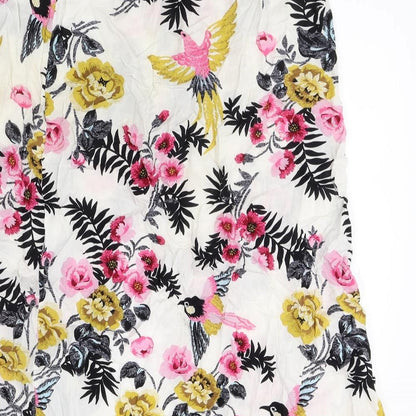 Miss Valley Womens Multicoloured Floral Rayon Swing Skirt Size M