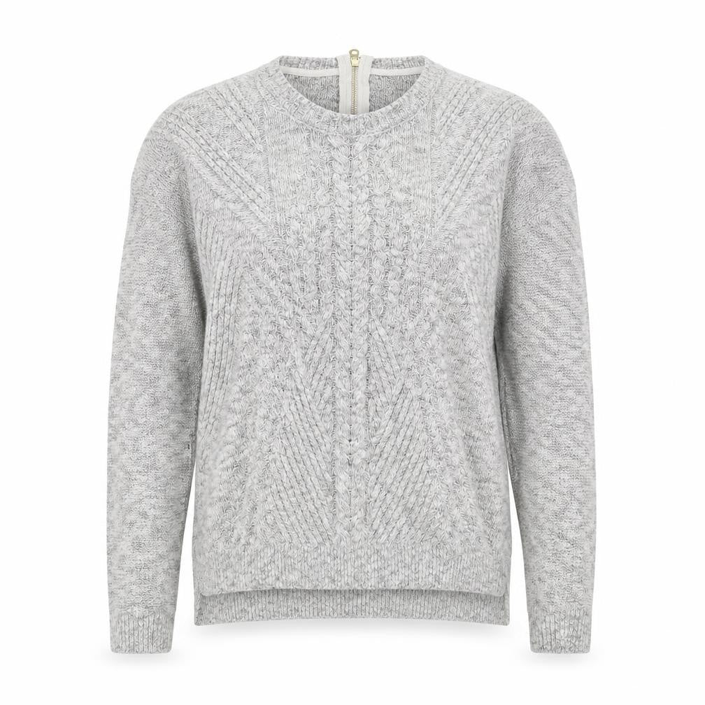 Marks and Spencer Womens Grey Round Neck Cotton Pullover Jumper Size 12