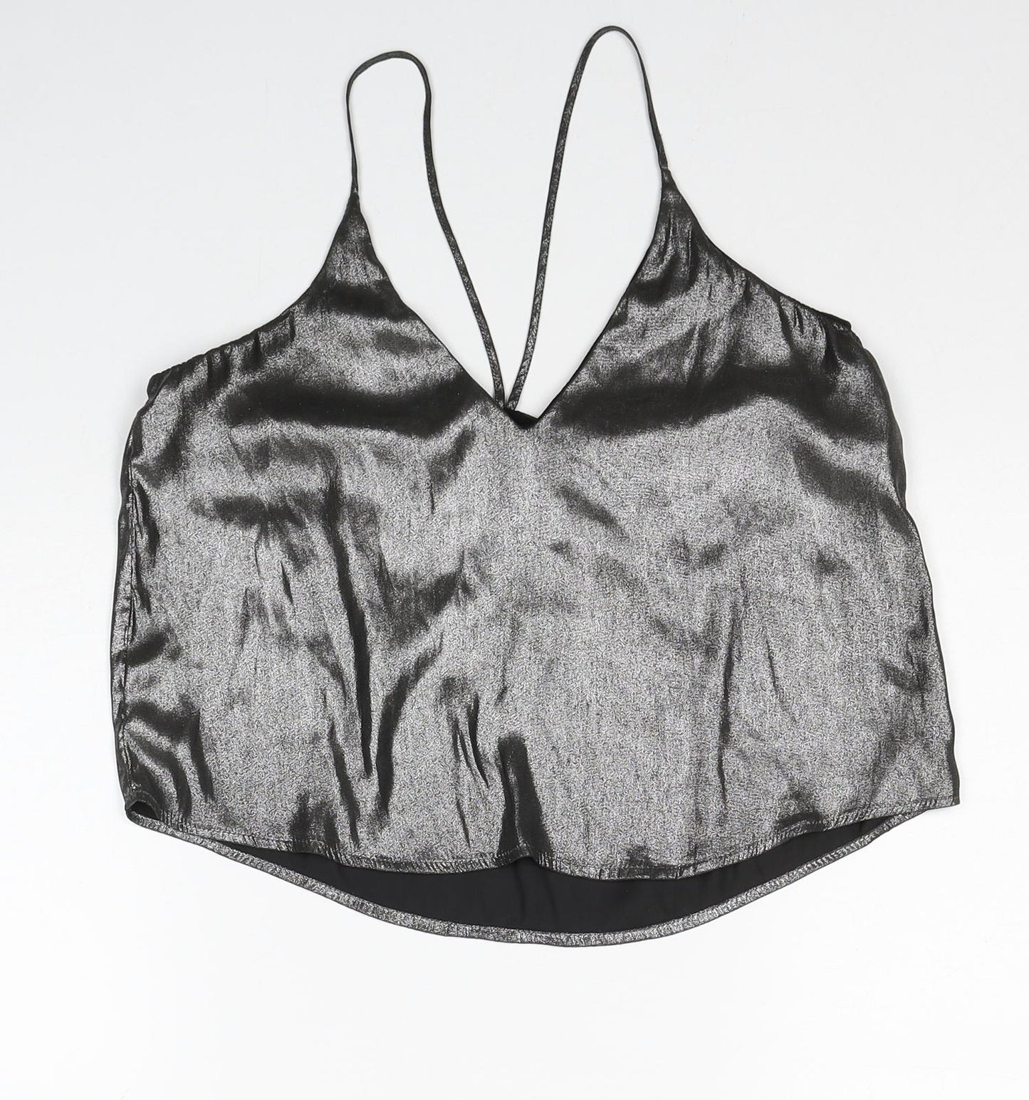 Womens UK Size XS Sparkle & Fade Silver Camisole Tank
