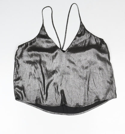 Womens UK Size XS Sparkle & Fade Silver Camisole Tank