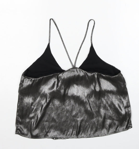 Womens UK Size XS Sparkle & Fade Silver Camisole Tank