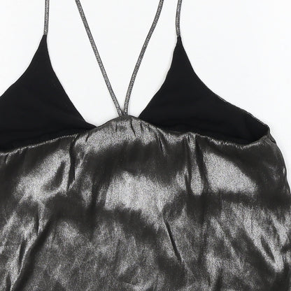 Womens UK Size XS Sparkle & Fade Silver Camisole Tank
