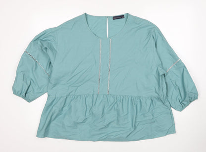 Womens UK Size 16 Marks and Spencer Blue Basic Blouse