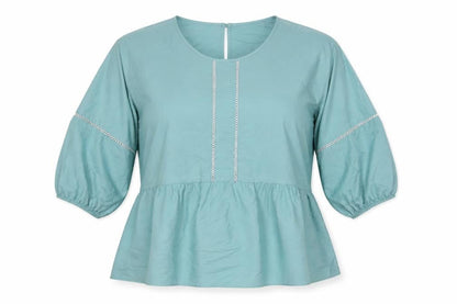 Womens UK Size 16 Marks and Spencer Blue Basic Blouse