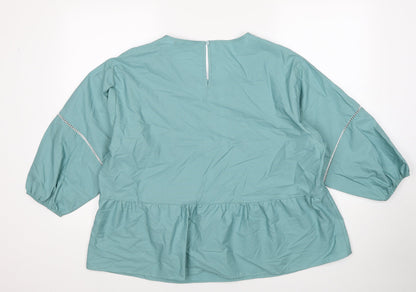Womens UK Size 16 Marks and Spencer Blue Basic Blouse