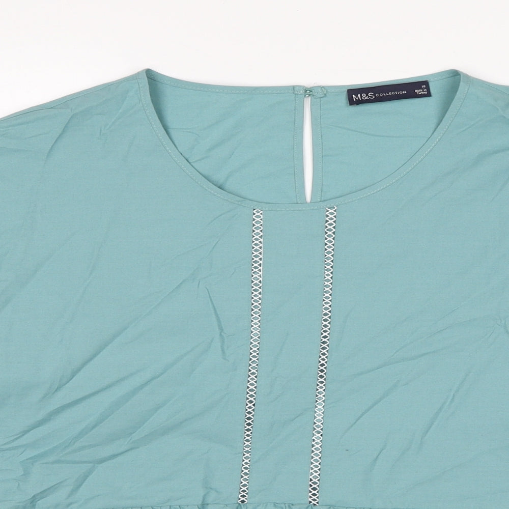 Womens UK Size 16 Marks and Spencer Blue Basic Blouse