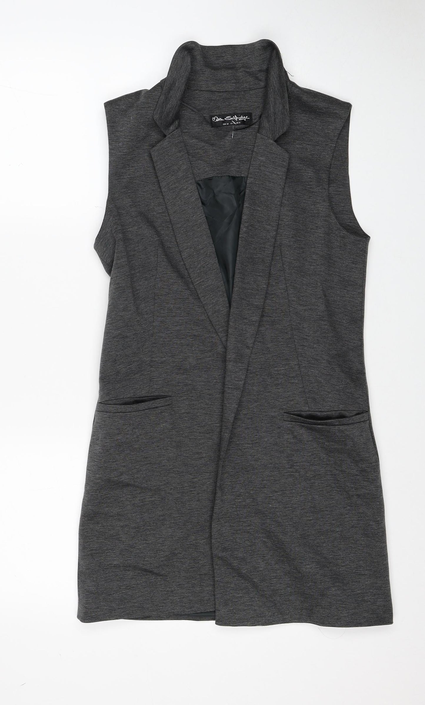 Womens UK Size 8 Miss Selfridge Grey Gilet