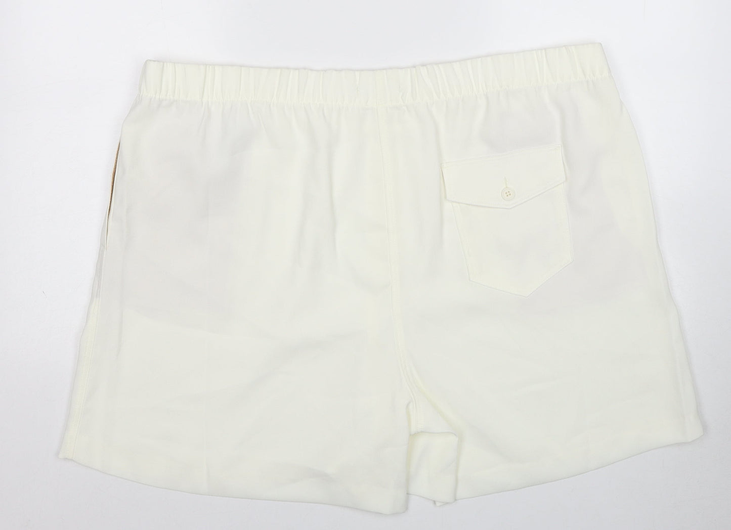 Marks and Spencer Womens White Polyester Mom Shorts Size 24 Regular Pull On
