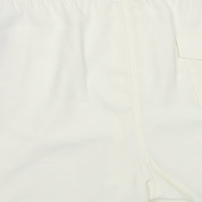 Marks and Spencer Womens White Polyester Mom Shorts Size 24 Regular Pull On