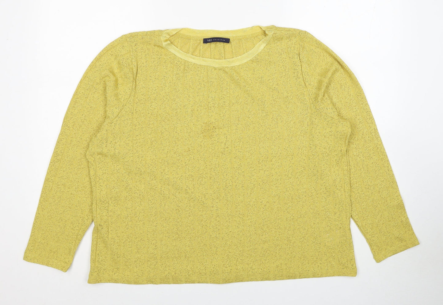 Womens UK Size 18 Marks and Spencer Yellow Pullover Jumper