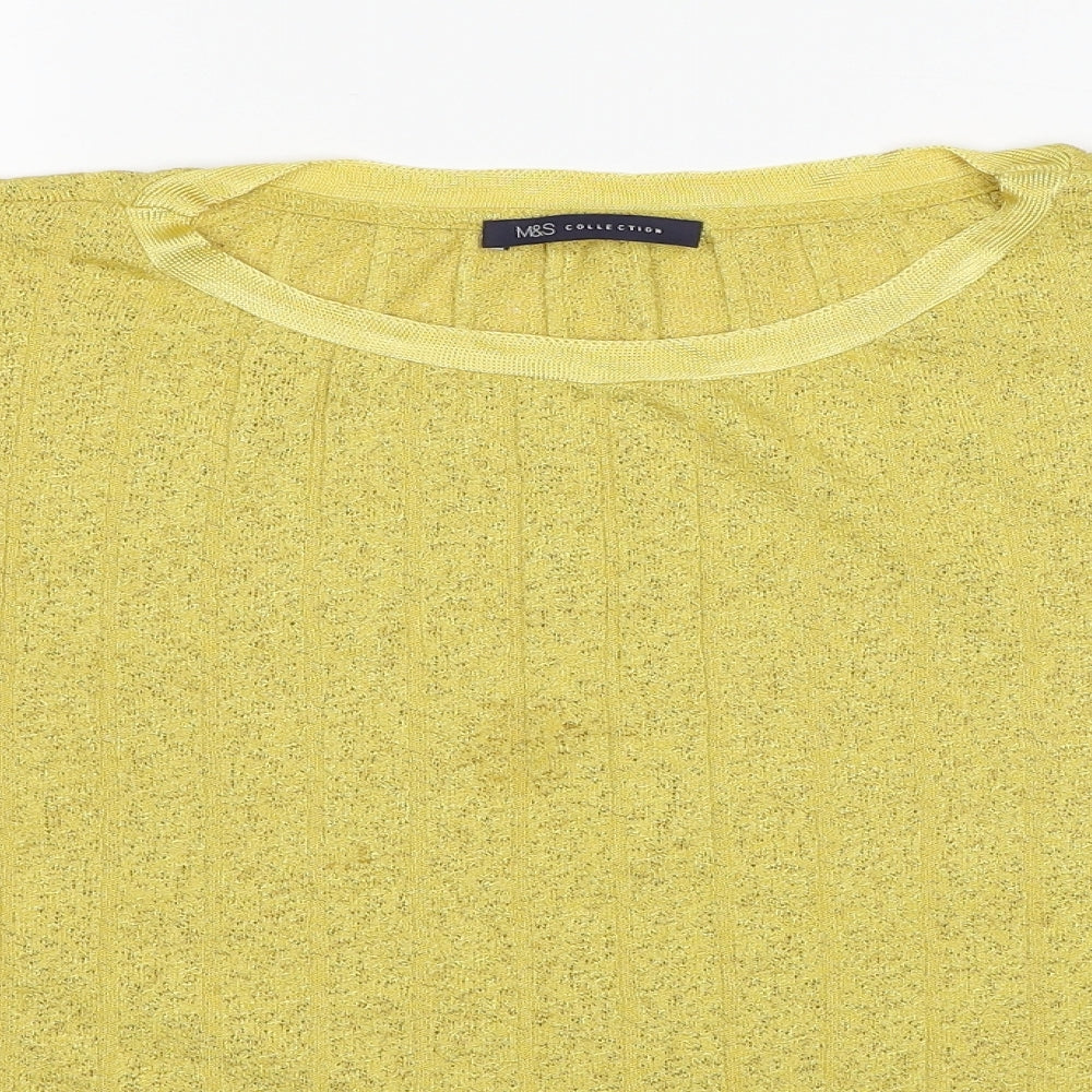 Womens UK Size 18 Marks and Spencer Yellow Pullover Jumper
