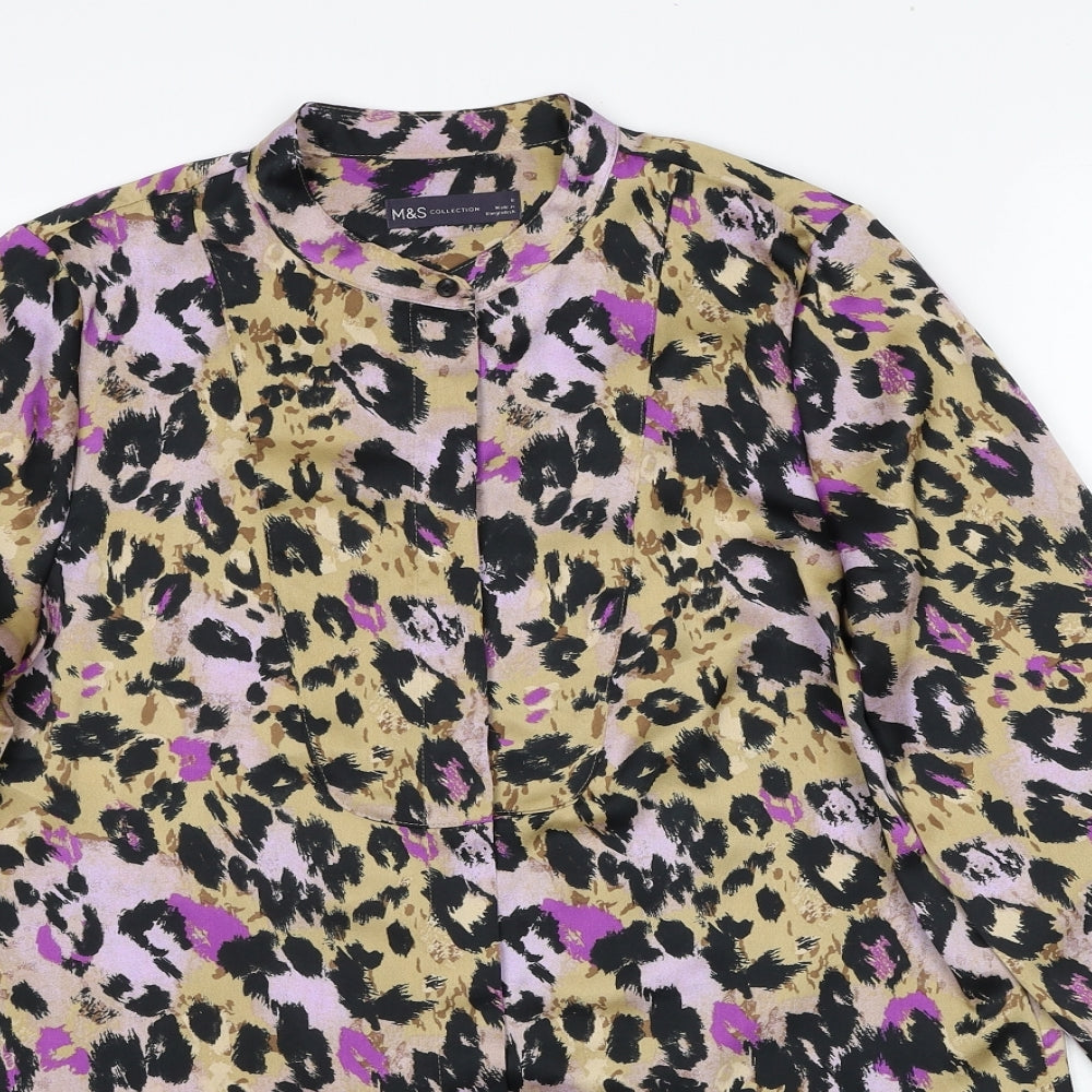 Womens UK Size 8 Marks and Spencer Multicoloured Basic Button-Up