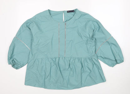 Womens UK Size 12 Marks and Spencer Blue Basic Blouse