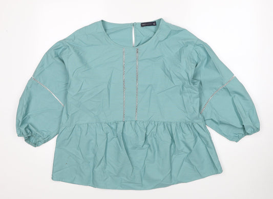 Womens UK Size 12 Marks and Spencer Blue Basic Blouse