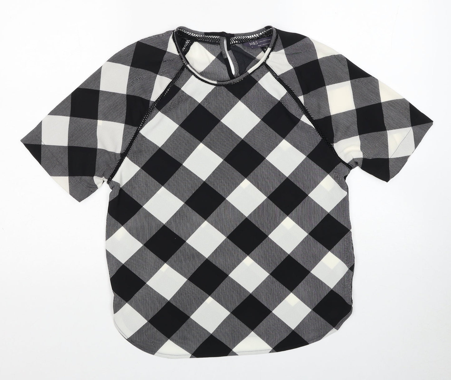 Womens UK Size 6 Marks and Spencer Black Basic Blouse