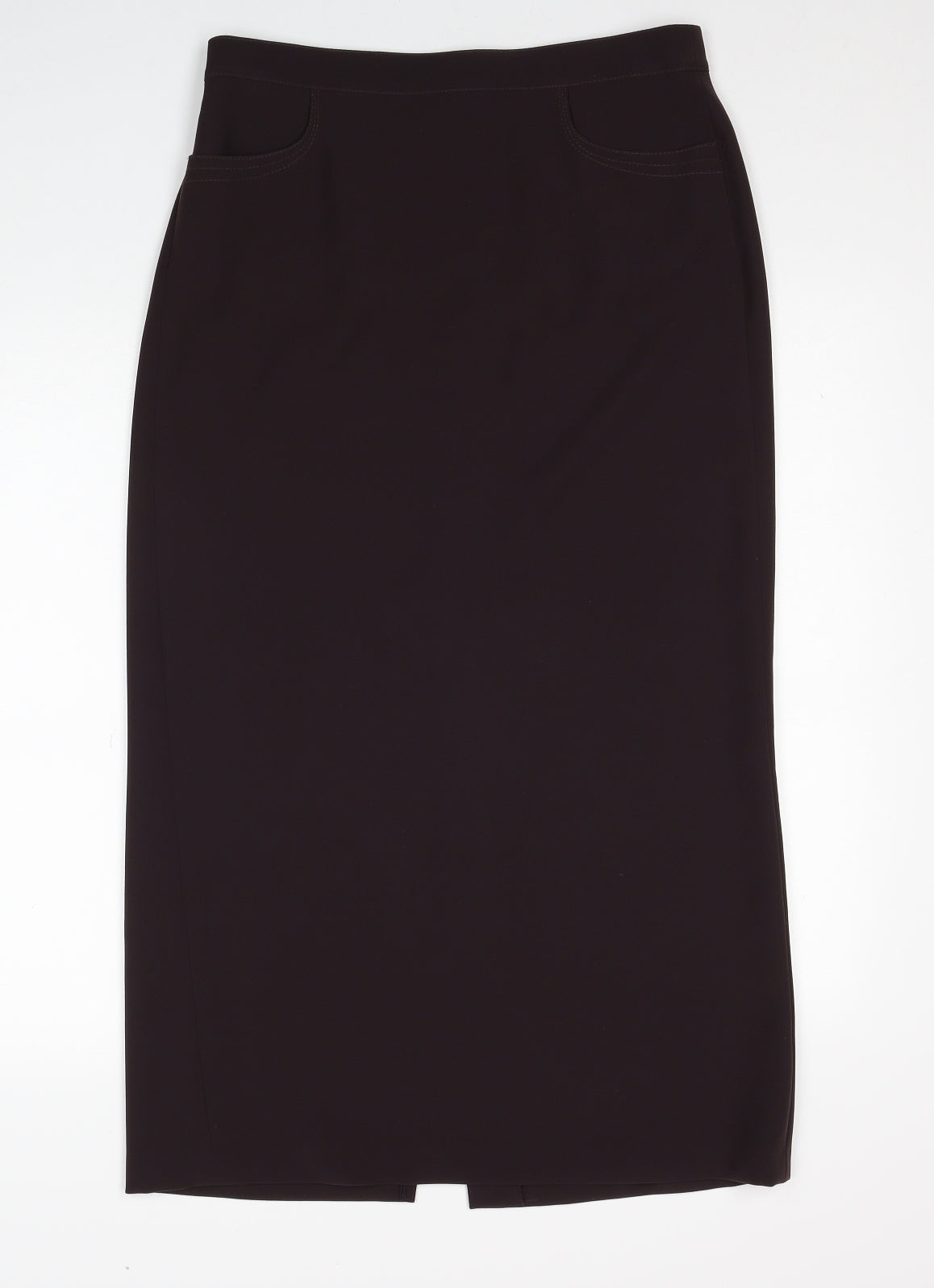 Gerry Weber Womens Brown Polyester Straight & Pencil Skirt Size 12 Zip