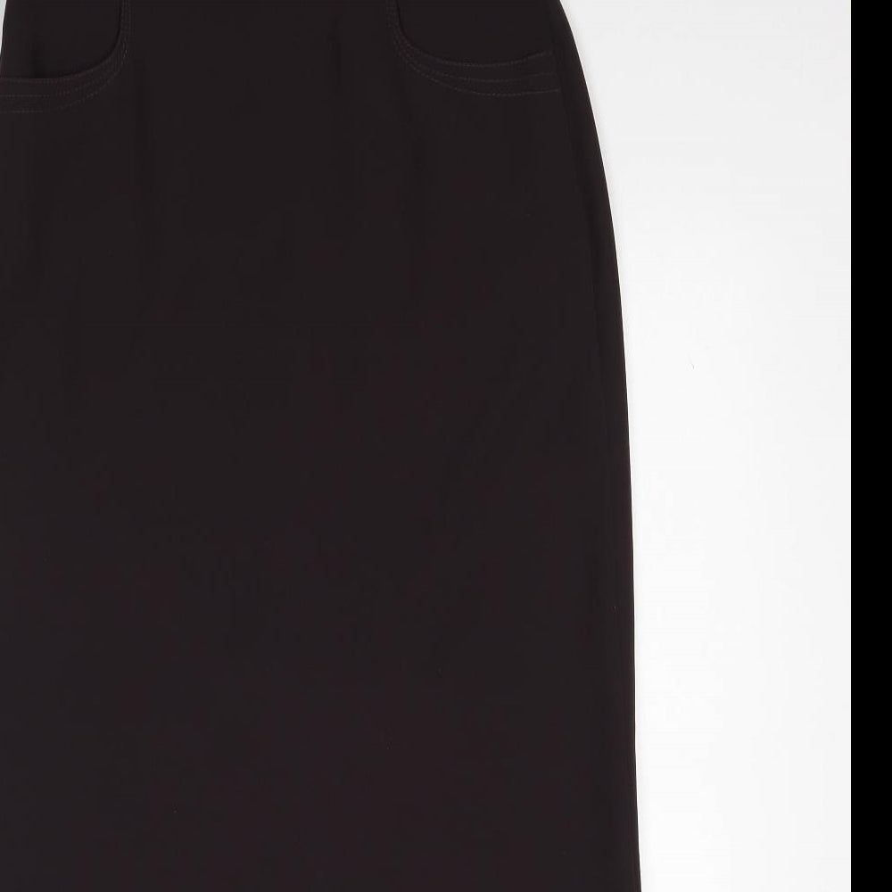 Gerry Weber Womens Brown Polyester Straight & Pencil Skirt Size 12 Zip