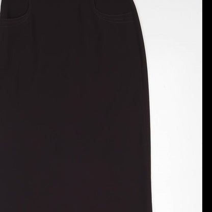 Gerry Weber Womens Brown Polyester Straight & Pencil Skirt Size 12 Zip
