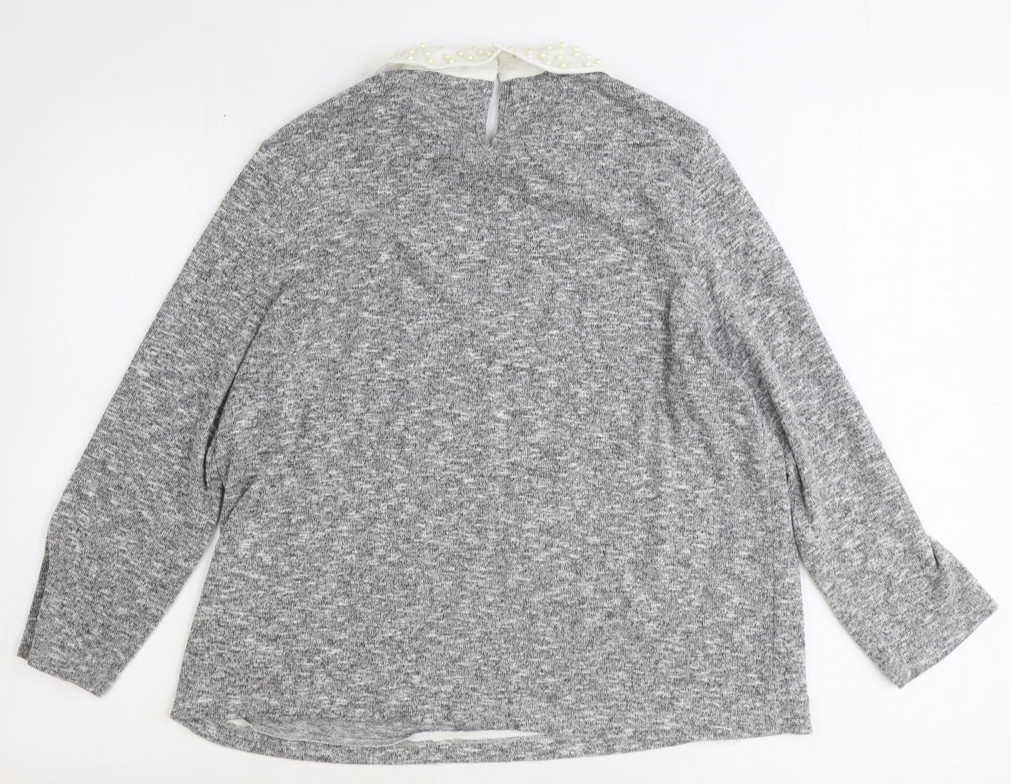 TU Womens Grey Collared Polyester Pullover Jumper Size 14