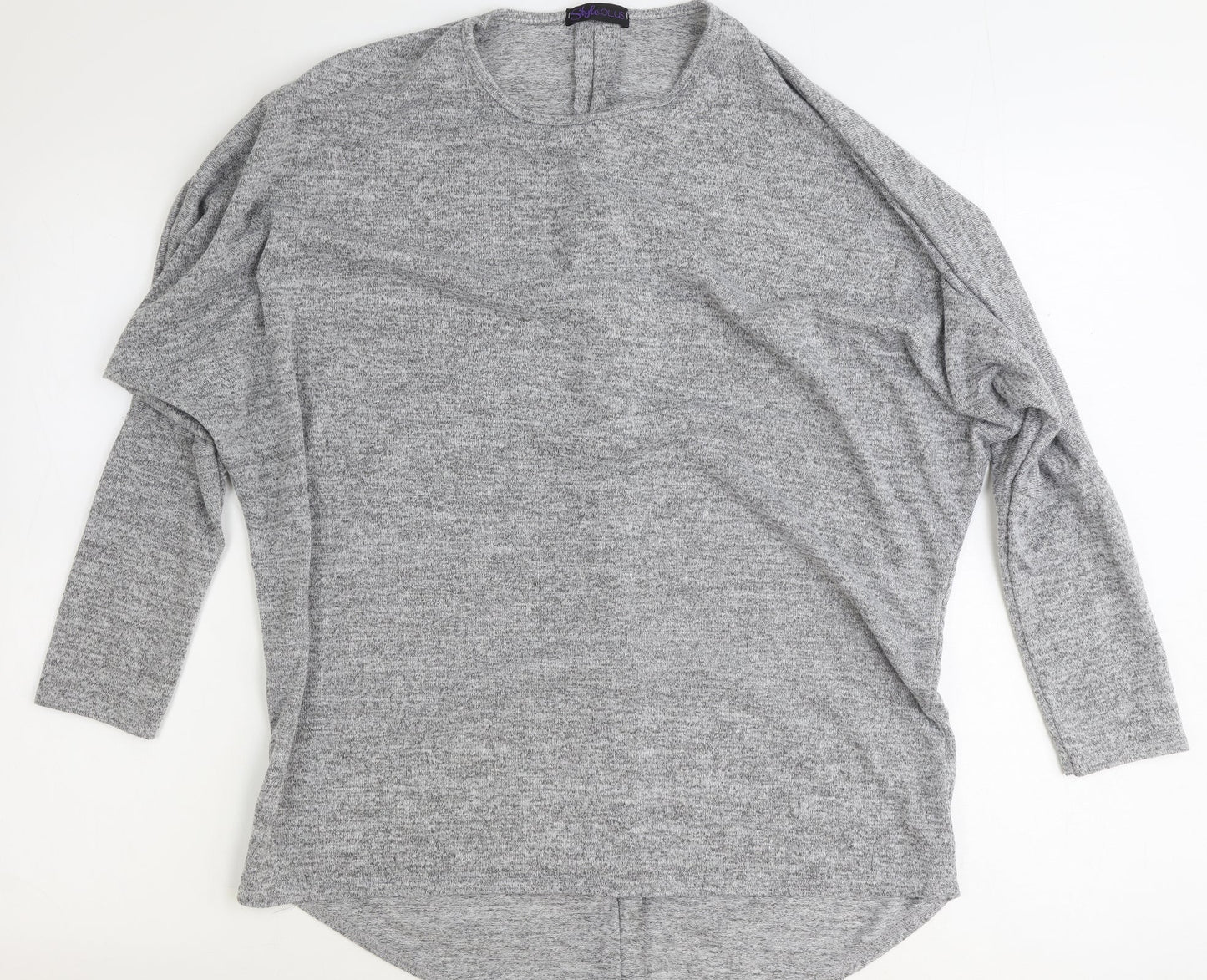 Womens UK Size S Style Plus Grey Basic T-Shirt