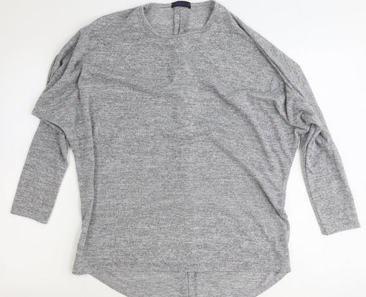 Womens UK Size S Style Plus Grey Basic T-Shirt