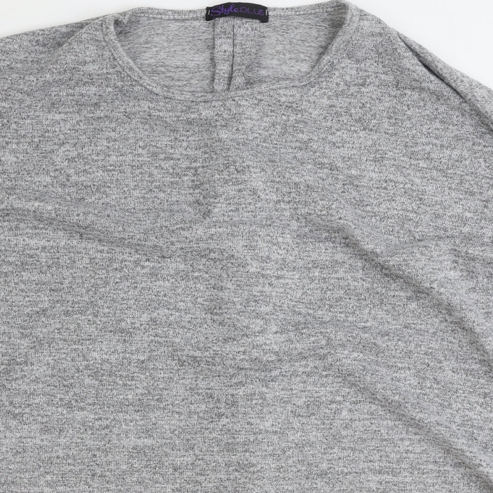 Womens UK Size S Style Plus Grey Basic T-Shirt