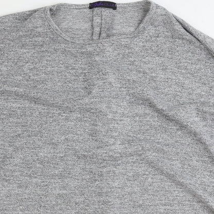 Womens UK Size S Style Plus Grey Basic T-Shirt