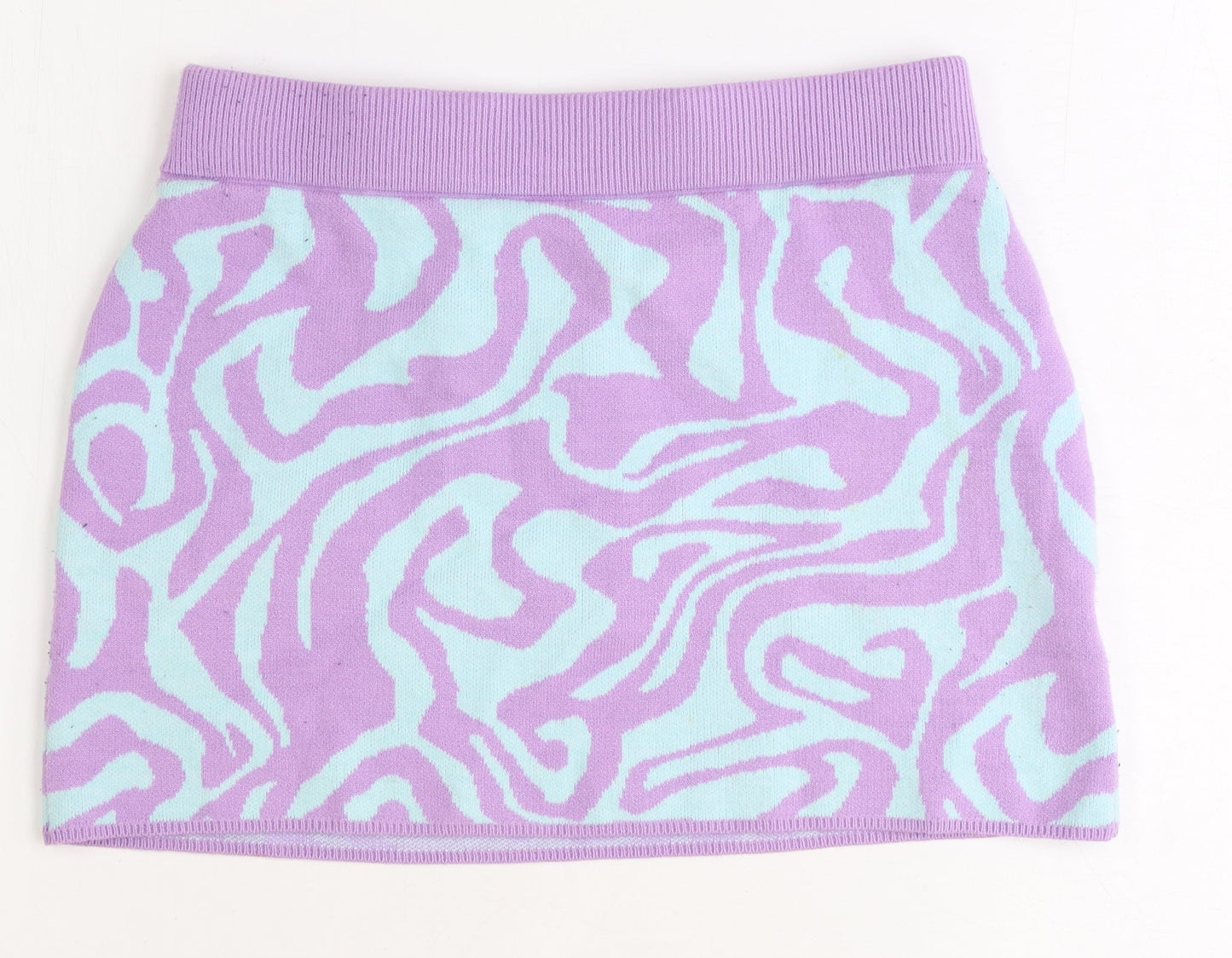 Motel Womens Purple Geometric Viscose Bandage Skirt Size S