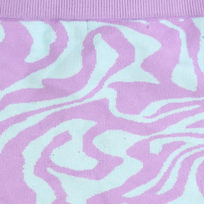 Motel Womens Purple Geometric Viscose Bandage Skirt Size S