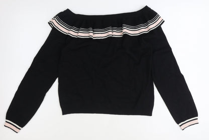 Womens UK Size M Preworn Black Pullover Jumper