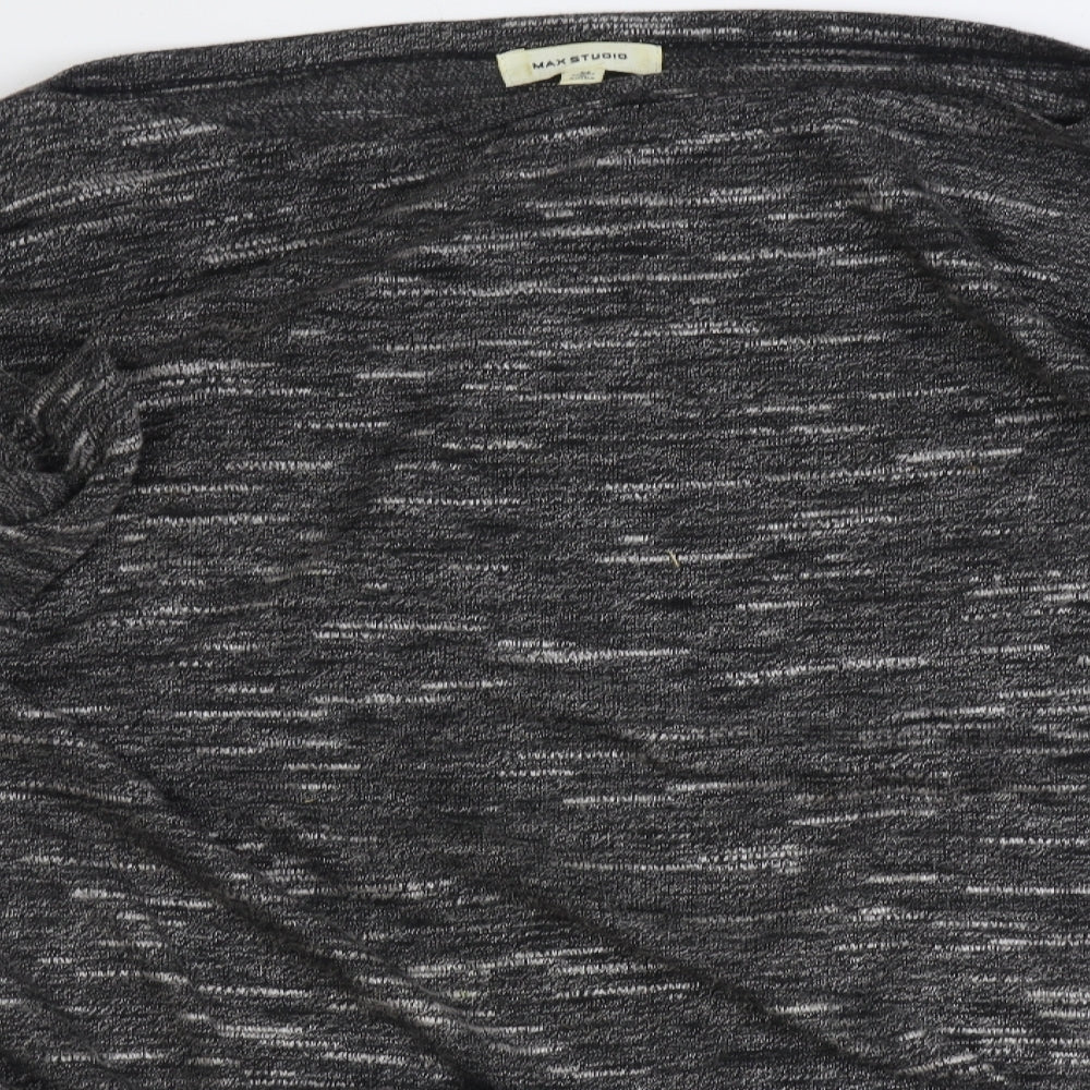 Womens UK Size M Max Studio Grey Basic T-Shirt