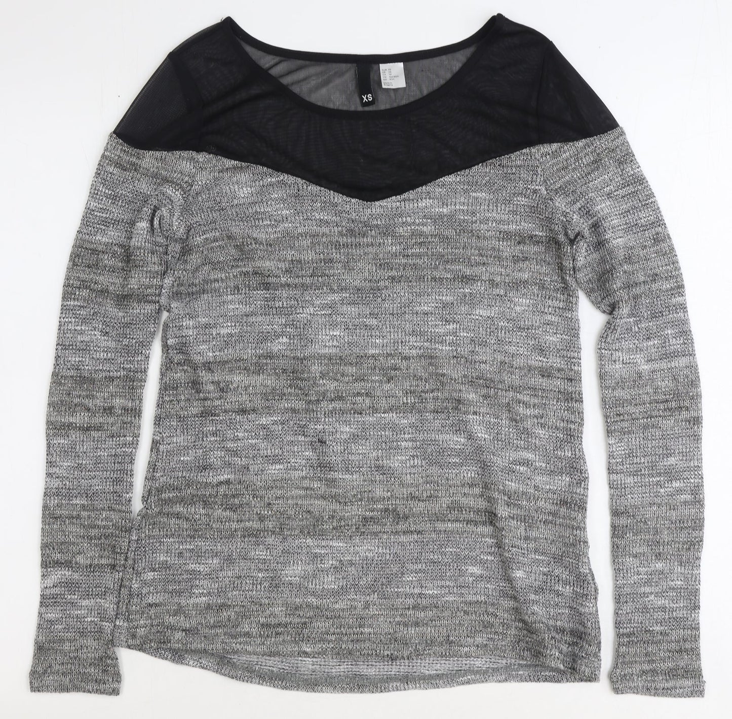 Womens UK Size XS Preworn Grey Basic Blouse