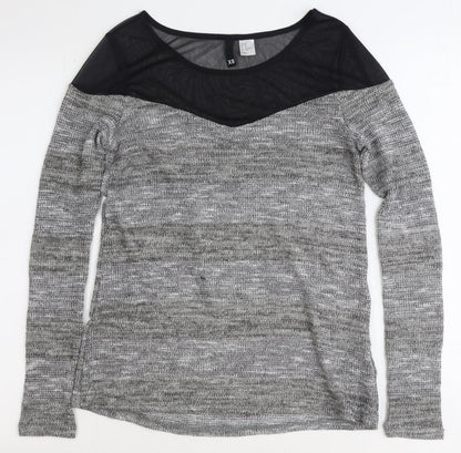 Womens UK Size XS Preworn Grey Basic Blouse