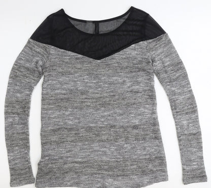 Womens UK Size XS Preworn Grey Basic Blouse