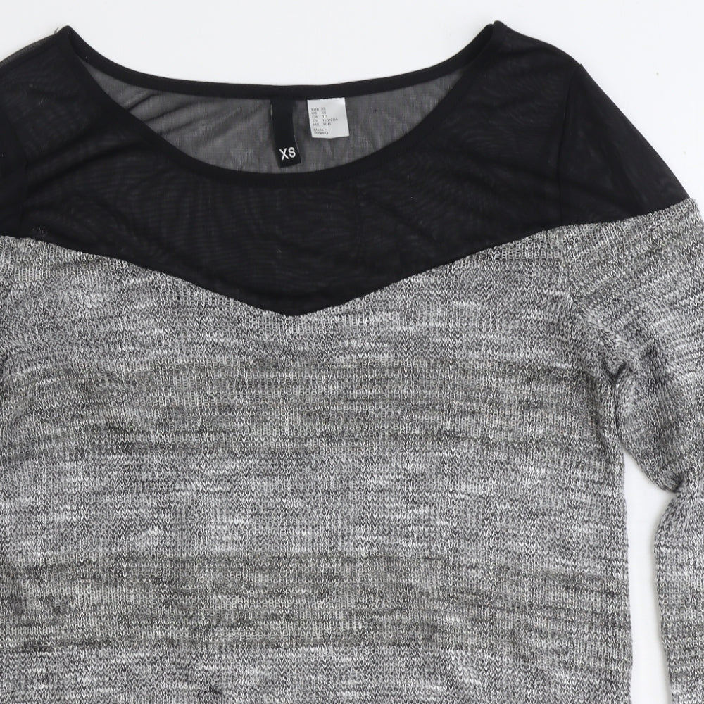 Womens UK Size XS Preworn Grey Basic Blouse