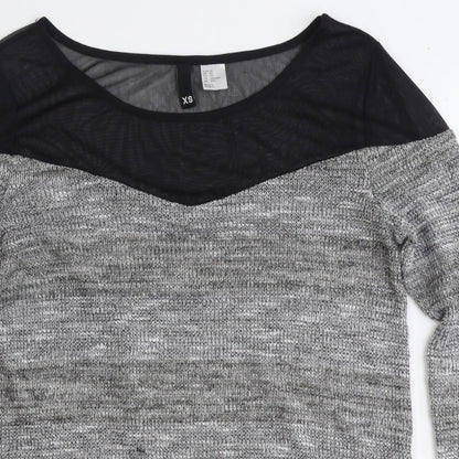 Womens UK Size XS Preworn Grey Basic Blouse