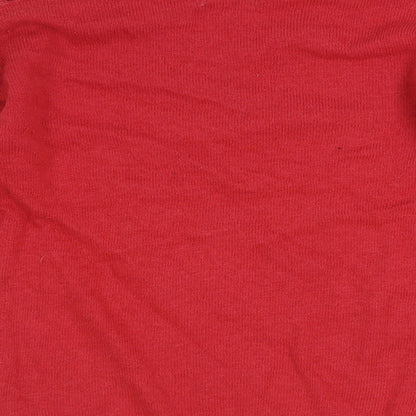 United Colors of Benetton Benneton Boys Red Cotton Pullover Jumper Size 12-18 Months Button