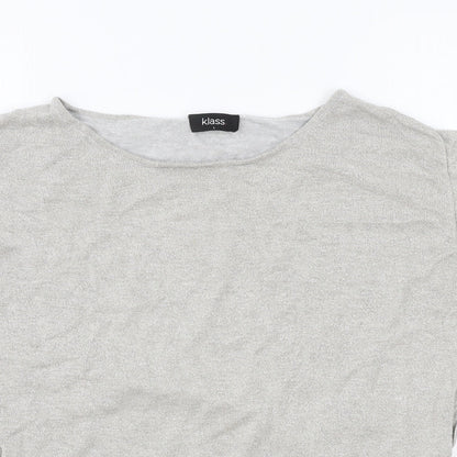 Womens UK Size L Klass Silver Basic T-Shirt