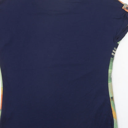 Womens UK Size 8 Viz-a-Viz Multicoloured Basic T-Shirt
