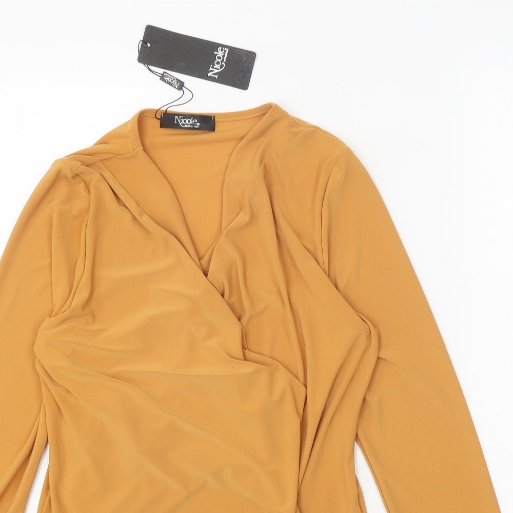 Womens UK Size S Nicole Orange Cardigan Jumper