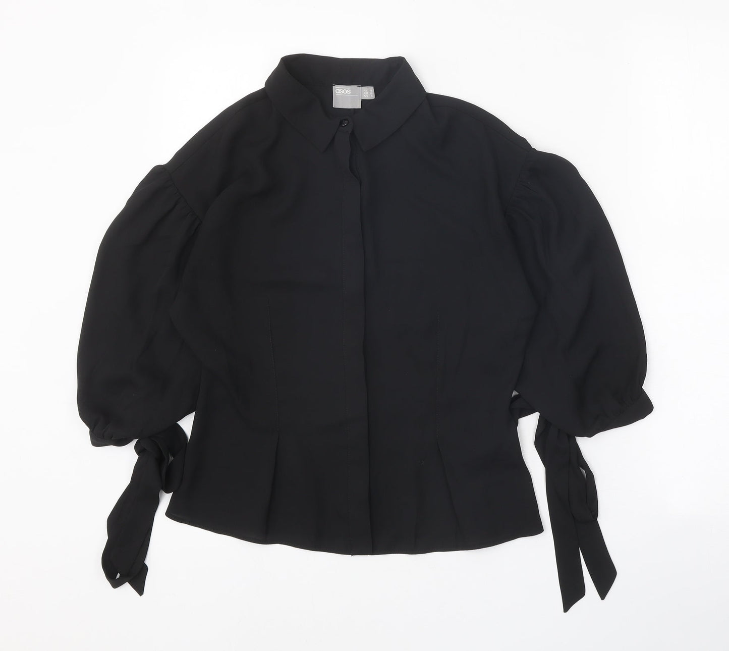 Womens UK Size 8 ASOS Black Basic Button-Up