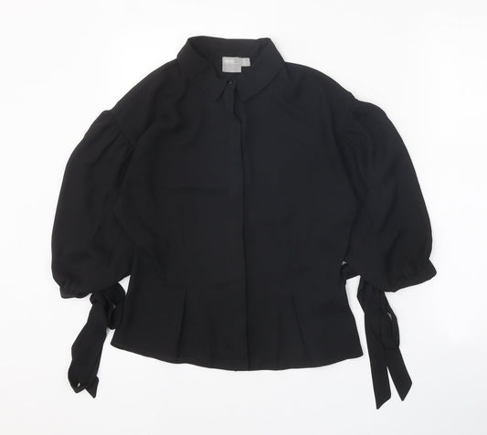 Womens UK Size 8 ASOS Black Basic Button-Up