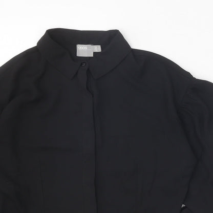 Womens UK Size 8 ASOS Black Basic Button-Up