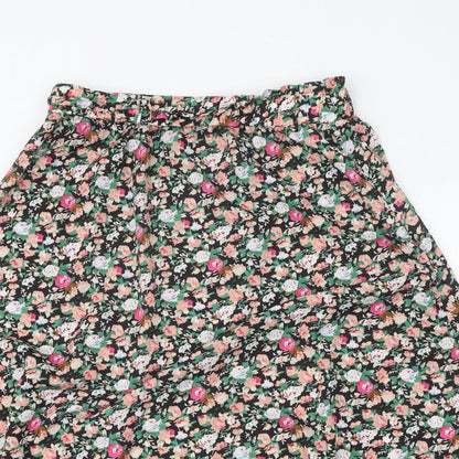 Preworn Womens Multicoloured Floral Polyester Swing Skirt Size XL