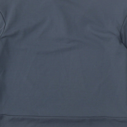 NEXT Womens Grey Polyester Basic Blouse Size 6 V-Neck - Sleeve Tie Detail
