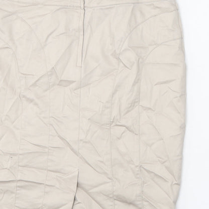 H&M Womens Gold Cotton Straight & Pencil Skirt Size 12 Zip