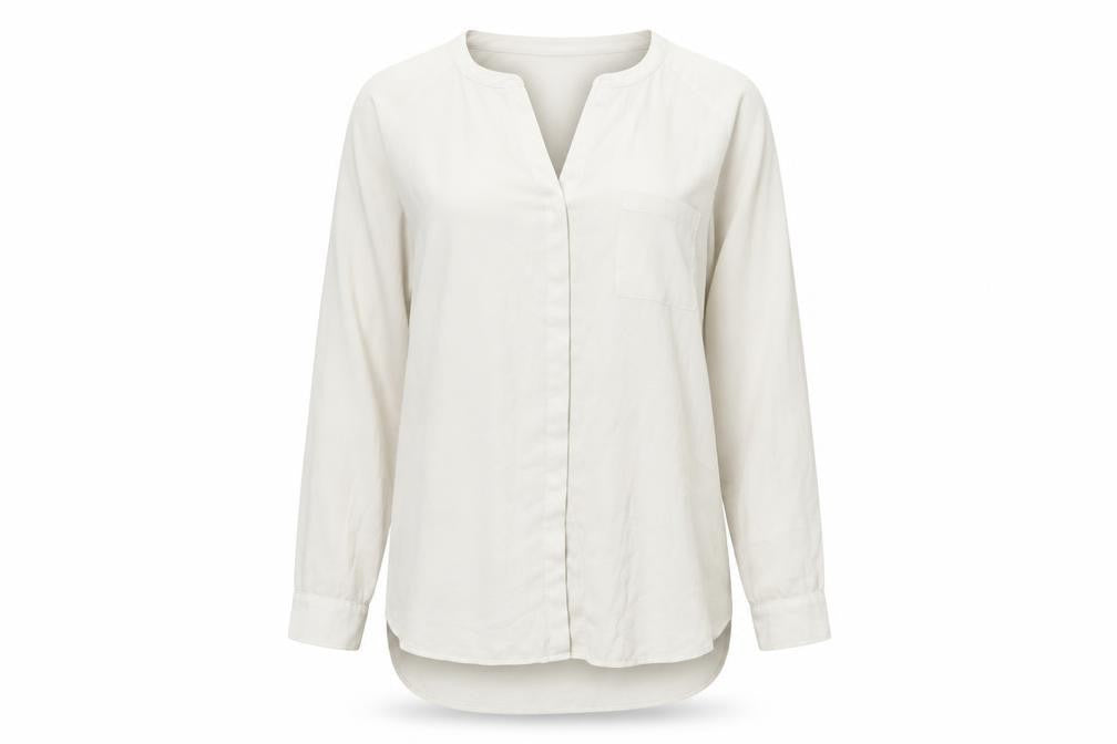 Womens UK Size L Rose & Olive White Basic Button-Up